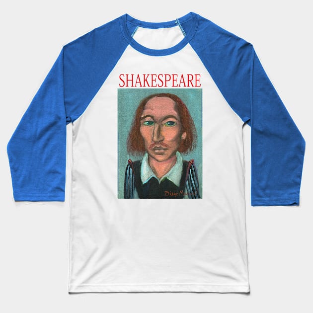 William Shakespeare Baseball T-Shirt by diegomanuel